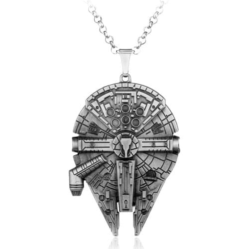 Movie Jewelry Star Wars Necklace Millennium Falcon Darth Vader Metal Alloy Pendant Necklace For Fans Souvenirs Men Women Jewelry