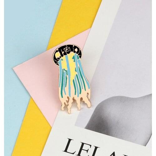 Sea Animal Brooch Cute Jellyfish High Quality Enamel Pin Women Men Metal Badges Jackets Backpack Hat Lapel Pins Jewelry For Kids