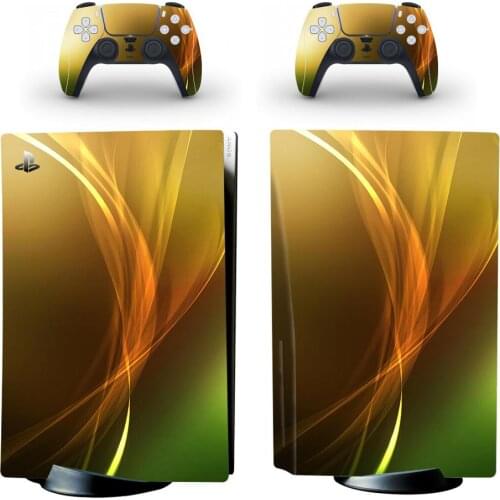 Gold Color PS5 Standard Disc Edition Skin Sticker Decal Cover for PlayStation 5 Console and Controllers PS5 Skin Sticker Vinyl