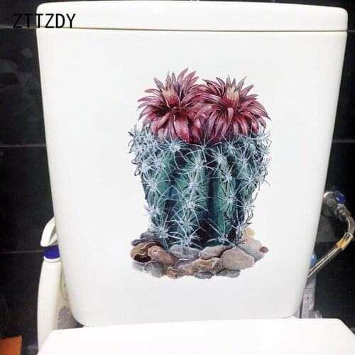ZTTZDY 17.6×26CM Modern Art Painting Plant Home Wall Decoration Accessories Funny Toilet Stickers T6-0054