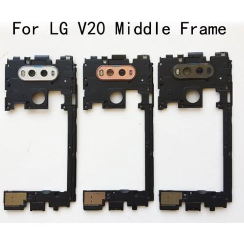 ZUCZUG For LG V20 Middle Housing Mid Frame + Camera Glass Lens VS995 LS997 H918 H910