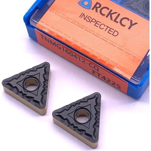 10pcs RCKLCY TNMG160412-CQ FT4225 Carbide Inserts High Quality Lathes Cutting Tools Turning Blades for steel
