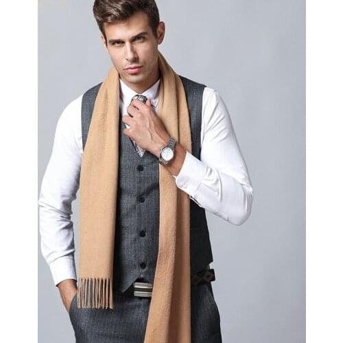 100% Cashmere Scarf Men Luxury Brand Winter Men Scarf Unisex Women Thick Warm Neck Solid Color Pashmina Scarf Male Shawls