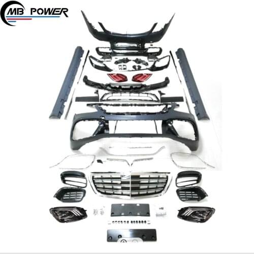 2019 2018 S class w222 S63 S65 body kit for w222 S320 S400 S450 S500 to S63 S65 with headlamp and taillights