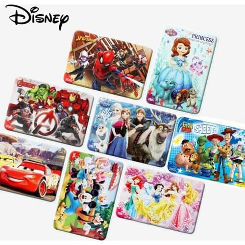 200 Pcs Disney Marvel Spiderman 3D Puzzle Mickey Mouse Toy Story Frozen 2 Princess Box Jigsaw Montessoris Kids Educational Toys