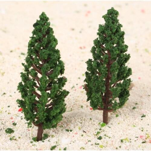 50pcs Plastic Model Pine Trees Scale 78mm Architectural Landscape Park Railroad Scenery Building Layout Mini Plant Kids Toy