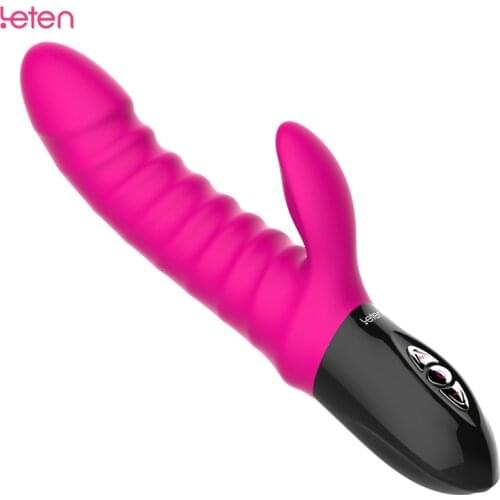 Leten Automatic Impact Female Pumping Massage Wand Vibrators Dildo Penis Heating And Charging Fidget Sex Toys For Women