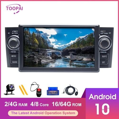 TOOPAI Android 10.0 For Fiat Grande Punto Linea 2007-2012 Old Version Auto Radio Stereo GPS Navigation Car Multimedia Player