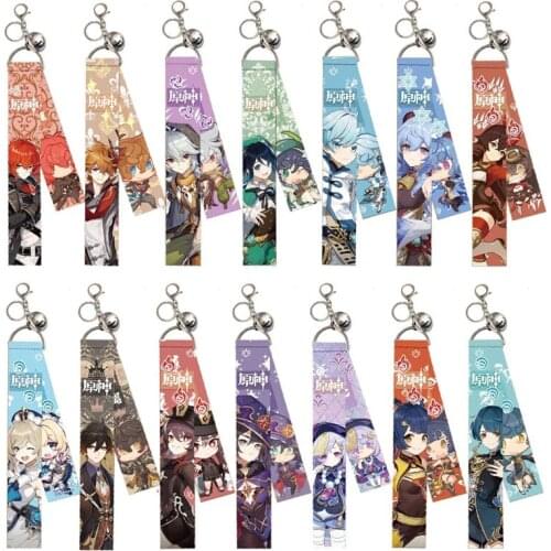 Game Genshin Impact Streamer Pendant Keychain Cosplay Mengpa Mondstadt Cartoon Keyrings Fans Jewelry