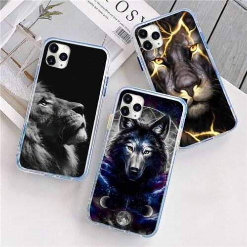 Animals Lion Wolf Owl Elephant Lion Tiger Phone Case For iphone 12 5 5s 5c se 6 6s 7 8 plus x xs xr 11 pro max mini