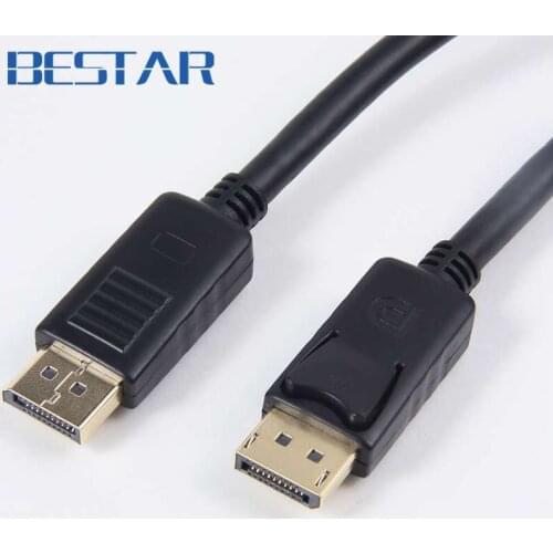 Black 1.2V Displayport DP Male to DP Displayport Male Video Audio Cable 2m 6ft For HDTV Projector Display