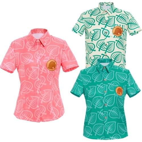 Cosplaydiy Animal Crossing Teens Shirt Tom Nook Shirt Adult Kids Short Sleeves Top Jacket Shirt L320