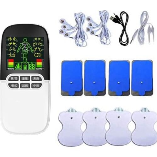 Tens Unit EMS 8Pads Massager Therapy Machine Pulse Electronic Massage Neck Knee Period Pain Relief 8 Modes Rechargeable