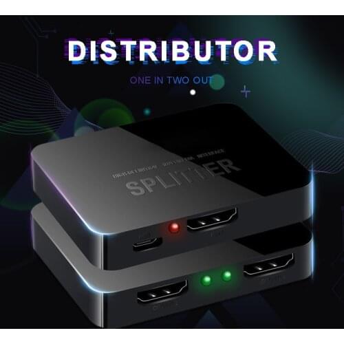 For PC Laptop Xbox 360/One 1pc Full HD 4K Video Splitter High Quality 1080P 1 In 2 Out Converter With USB Cable Pohiks