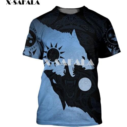 The Alpha Black Wolf Tattoo Art Men 3D Full Print T-shirts Summer Fashion Short Sleeve Tee Harajuku Punk Style Women/Unisex-7