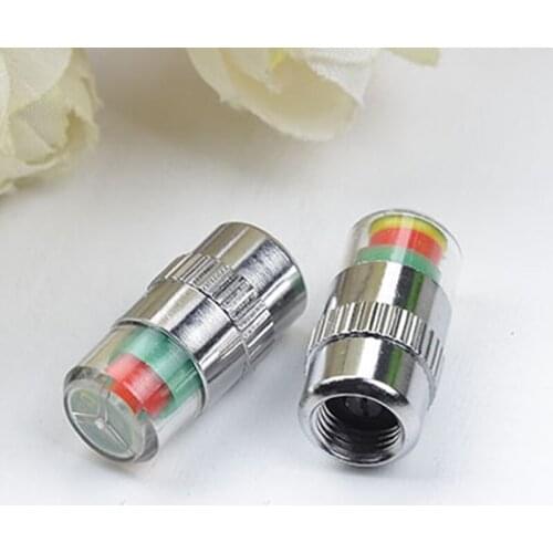 Tire Pressure Indicator External Valve Detection 4pcs Car Tire Pressure Gauge Indicator Alert Monitoring Valve Cap Sensor