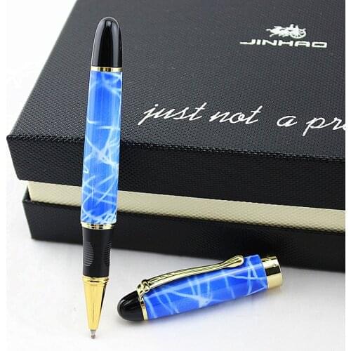 JINHAO X450 GREY MARBLE AND GOLDEN ROLLER BALL PEN PURPLE BLUE PINK RED CORAL WHITE GREEN BLACK 21 COLORS FOR CHOOSE JINHAO 450