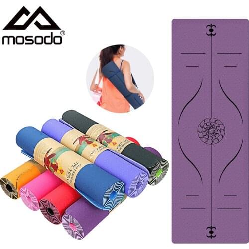 TPE Yoga Mat Multifunctional Fitness Mat Beginners Tasteless Non-Slip Carpet Mat 8/6mm Plank Support Mat For Gym Home Exercise