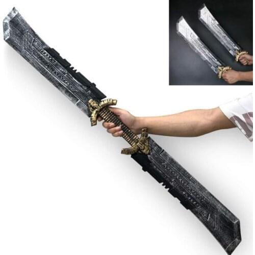 1:1 Double-edged Sword 110cm Cosplay Weapons Movie Role Playing Model Thunder Hammer Figure Model PU American Super Heroe