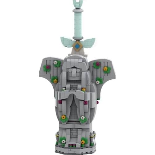 MOC Goddess Sword Hyrule Castle Game Hailar Scene Building Blocks Master Sword Weapon Bricks Hobbies Decoration Toys