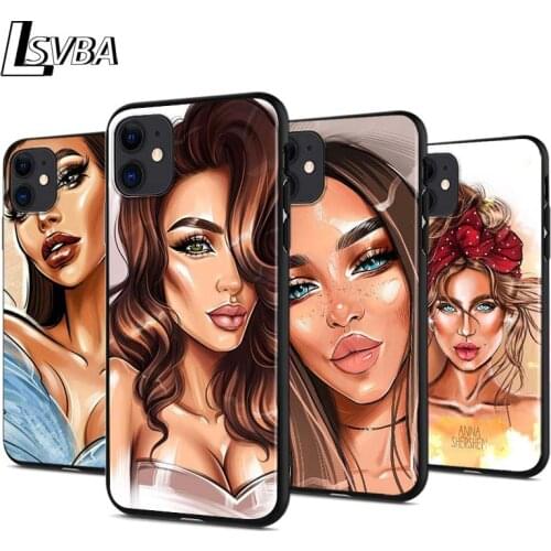 Fashion City Girl For Apple iPhone 12 Pro Max Mini 11 Pro XS Max X XR 6S 6 7 8 Plus 5S Bright Black Phone Case