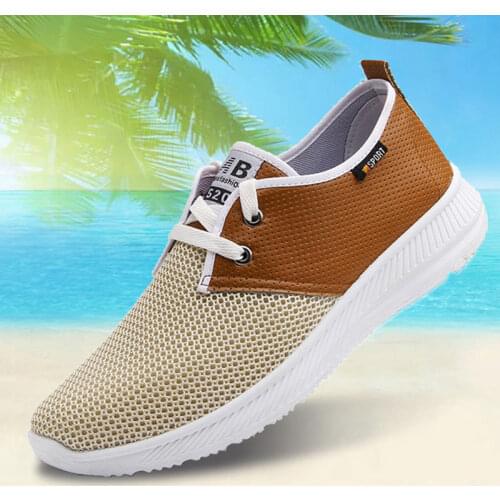 Net Shoes Men 2020 Summer New Breathable Mesh Sports Shoes Korean Mens Shoes Trend Wild Mesh Panel Shoes