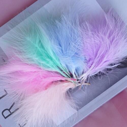 Natural Feather 6-12cm Turkey Feather Blood Vessel Velvet Dream Catcher DIY Brooch Earring Headdress Hair Ornament Decoration Ma