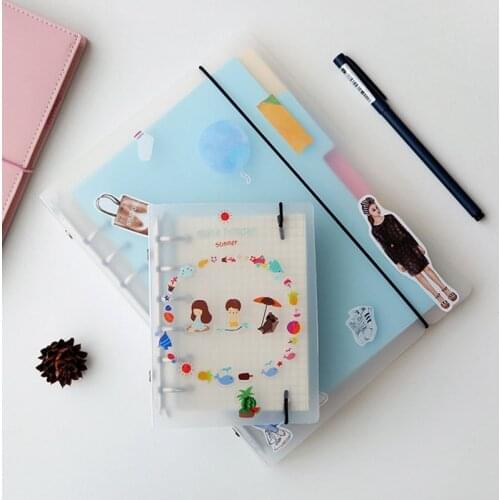 PVC A5 A6 A7 Spiral Notebook Cover Loose Diary Coil Ring Binder Filler Paper Seperate Planner Receive Bag Card Storage