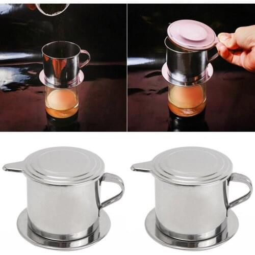 Portable Stainless Steel Vietnam Coffee Dripper Reusable Vietnamese Coffee v60 Dripper Cup Pot Drip Vietnam Coffee W2B3