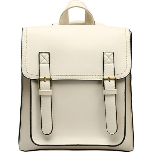 High Quality Leisure Shoulder Bag Vintage Backpack Female Pu Leather Bag Womens Backpack Fashion School Bag for Girls