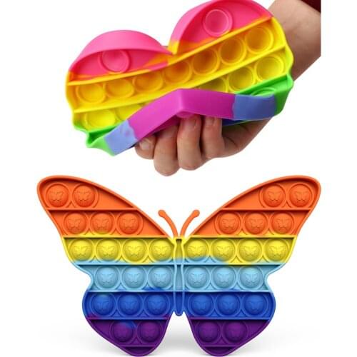 Butterfly Push Bubble Sensory Toy Autism Stress Relief Squeeze Toy Portable Anti-stress Puzzle Finger Silicone Vent Toy