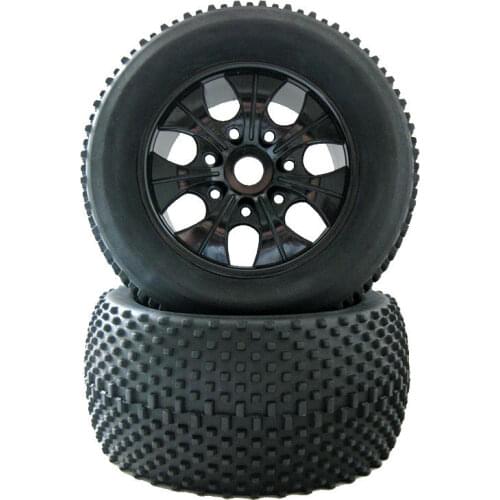 2Pcs RC Remote Control Car 1/8 Nitro Truck Rubber Sponge Tires Rim Wheel Tyres 140mm*68mm Hexagon Adapter 17mm For HSP HPI Baja