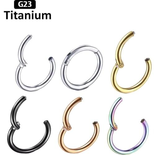 1PS G23 Titanium hight Segment Segmen Rings Open Small Septum Piercing Nose Earrings Women Men Ear Nose Piercing Jewelry