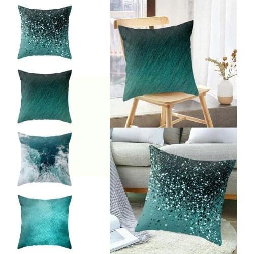 Teal Blue Pillowcase Ins Simplicity Style Cushion Case Cover Decor45*45 Lumbar Decorative Cushion Car Pillow Home Cover NEW Y3Q8