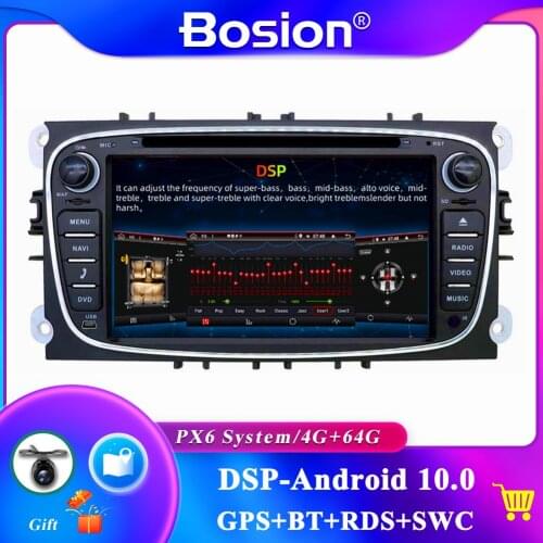 PX6 System DSP For Ford Galaxy Focus 4G+64G Android 10.0 Carlinkit Mirror recorder cassette tape Double 2 Din Car DVD CD Player