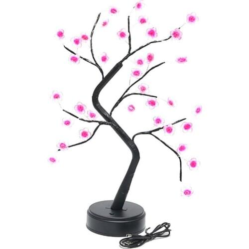 Tree Lamp Led Warm Light Cherry Blossoms Copper Tree Lamp Small Desk Lamp Festival Decoration Tree Lamp