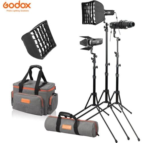 Godox S30-D 90W 30W LED Spotlight Kit Continuous Lighting w/ 3PCS S30 Spotlight 5600K Color Temperature