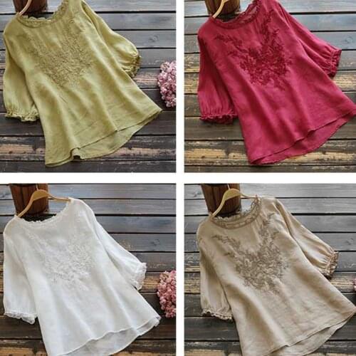 Embroidery Tops Loose Maternity Blouses Cotton-Ramie Clothes For Pregnant Women Plus Size Shirts Pregnancy 2021 Spring Fashion