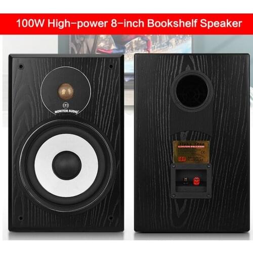 100W High-power 8-inch Bookshelf Speaker Two-way Frequency Bass Fever Hifi Monitor Home Passive Audio Desktop Front Speaker