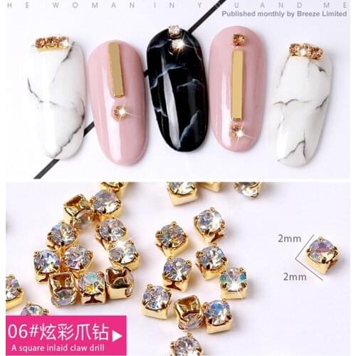 1 Box 4-10mm size Gold Nail Rivets Copper Nail Studs Mixed 3D Nail Art Decoration DIY Manicure Jewelry Silver Nails Accessories