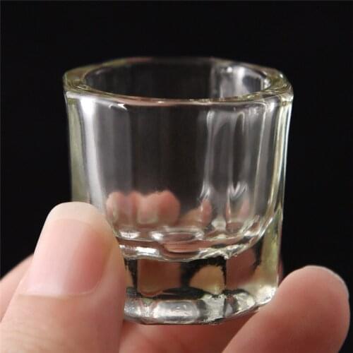 1pcs Crystal Glass Cup For Acrylic Nail Art Liquid Glass Acrylic Powder Dappen Dish Clear White Color Transparent Kit