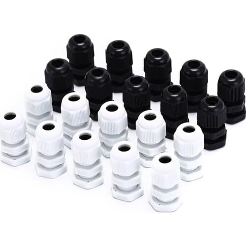 10pcs IP68 M12 For 3mm-6.5mm Cable CE Nylon Plastic Waterproof Cable Gland Connector