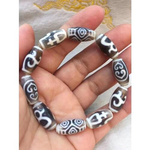 2020 New Arrival Different Patterns Dzi Beads Amulet Agate Stone Tibetan Dzi Beads Bracelet for Men & Women Fine Jewelry