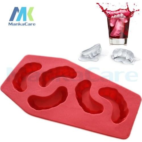 3 Pcs Dental gift Vampire teeth ice lattice creative ice mold terrorist creative ice box for Summer Clinic drink Free Shipping