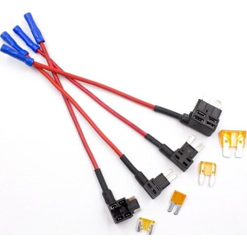 4PCS Car Vehicle Circuit Fuse Tap Adapter Blade Standard Low Profit Mini Micro ATM ATC APM Add-A-Circuit Holder 12-24v