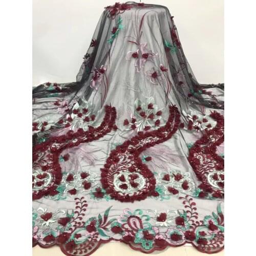 African Lace Fabric 2021 High Quality Lace Nigerian Tulle Mesh Lace Fabric For Weddings France 3D Lace Fabric J40361