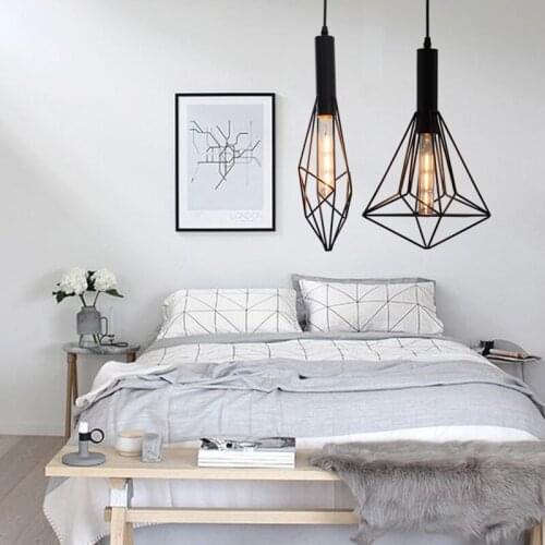 American retro iron birdcage pendant light living room bar balcony bedroom hanging light