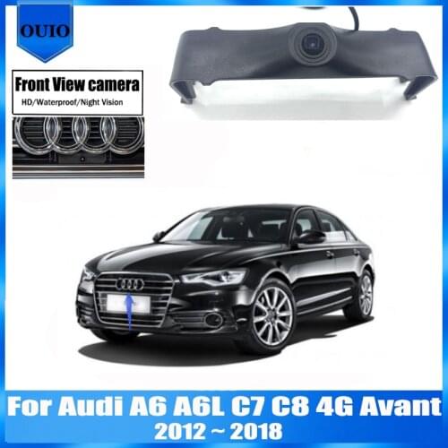 Car Front View camera For Audi A6 A6L C7 C8 4G Avant 2012 ~ 2018 front view OEM camera waterproof Parking LOGO Night Visio Cam