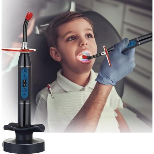 Wireless LED Dental Curing Light blue Cordless Cure Light Lamp Curing Machine Adjustable Working Time Dental Tool TeethWhitening