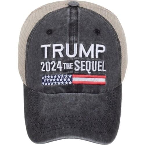 Donald Trumps 2024 Washed Mesh Baseball Cap Maintains The Great Presidents Hat Of The United States